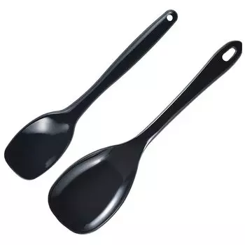 Shimomura Planning Silicone Cooking Set of Large and Small in Dishwasher Heat Can and Scoop with One Spoon Scratch the Frying Easy to Use in a Small чёрный