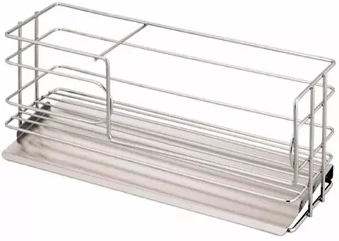 Shimomura Planning Sponge Holder with Diagonal Tray Detergent Sponge Rack in Stainless Steel 28565 Tsubame Sanjo [Made Japan]