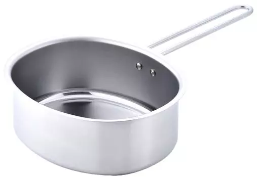 Shimomura Planning Tempura Oval в посудомоечной машине, совместимой с IH и газом, легко готовить, длинная нержавеющая сталь 44957, одноручная кастрюля, [Сделано в Японии] безопасная, пожарная, серебряный