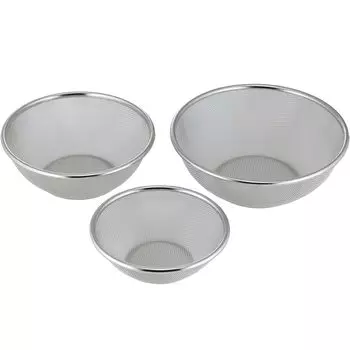 Shimomura Planning TSUBAME Прочный и устойчивый к деформации круглый дуршлаг, набор из 3 дюймов Можно мыть в посудомоечной машине Легко мыть 16 см 19 см 22 см Нержавеющая сталь TSUBAME