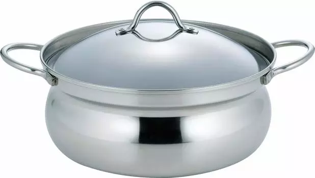 Shimomura Planning Японская нержавеющая сталь для 1-2 глиняных столешниц, не разобьется и не нагреется IH 41637 Горшок, 22 см, Люди, Горшок, Двуручный горшок,