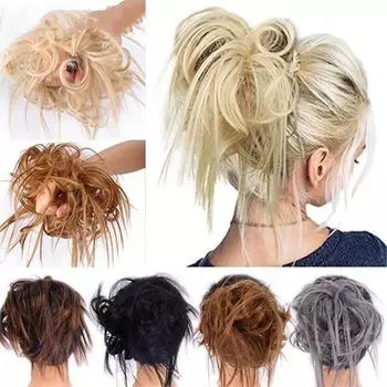 Шиньоны из синтетических волос, грязные резинки для волос, резинка для волос, пучок, прямая прическа, наращивание волос для женщин