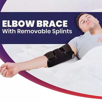 Шина для сна, регулируемая поддержка локтя, компрессионная поддержка сустава, поддержка теннисного локтя, фиксатор локтя для мужчин и женщин One Size