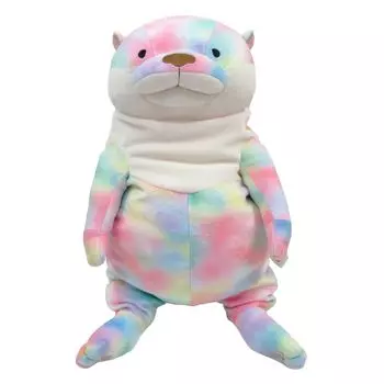 Shinada Global Mochi Series Mochi Kawaso Rainbow 22 x 22 x 30cm Stuffed Otter Animal (L) MOKW-0350R