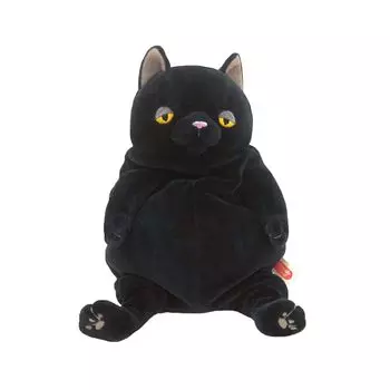 Shinada Global Mochi Series Mochi Neko Black 14 x 14 x 22 cm Stuffed Cat Animal (M) MONE-0230B