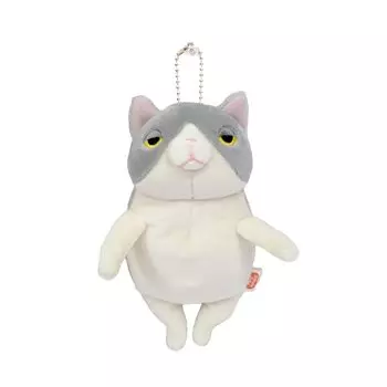 Shinada Global Mochi Series Mochi Neko Hachiware Gray 7 x 5 x 14 cm Stuffed Cat Animal (mini) MONE-0088HG