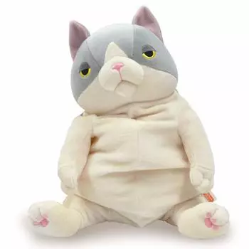 Shinada Global Mochi Series Mochi Neko Hachiware Gray 22 x 22 x 30 cm Stuffed Cat Animal (L) MONE-0350HG