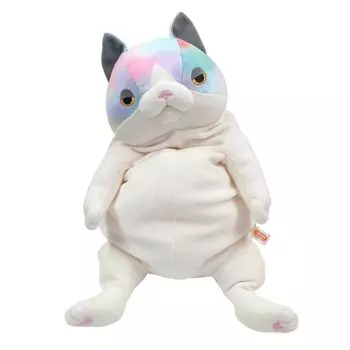 Shinada Global Mochi Series Mochi Neko Rainbow 22 x 22 x 30cm Stuffed Cat Animal (L) MONE-0350R