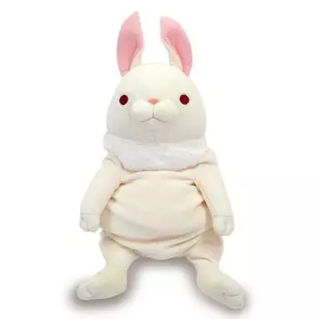Shinada Global Mochi Series Mochi Rabbit Standing Ears White 22 x 22 x 30cm Stuffed Rabbit Animal (L) MOUS-0350TWH