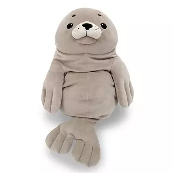 Shinada Global Mochi Series Mochi Seal Gray 22 x 22 x 30cm Stuffed Seal Animal (L) MOAZ-0350G