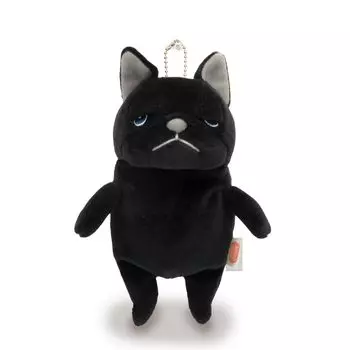 Shinada Global Mochi Series Mochiburu Black 7 x 5 x 14 cm Stuffed Bulldog Animal (mini) MOBU-0088B