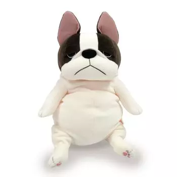 Shinada Global Mochi Series Mochiburu Pied 22 x 22 x 30cm Stuffed Bulldog Animal (L) MOBU-0350PY
