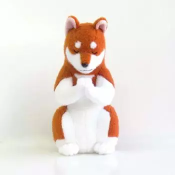 Shinada Global Shiba Inu 15 x 16 x 32cm Plush Animal (Praying Hands) Toy, Merchandise, GSHO-0250S