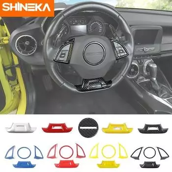 SHINEKA интерьерные молдинги для Chevrolet Camaro 2017 Up, украшение на руль автомобиля, накладка, наклейка, аксессуары для автомобиля Center Cover