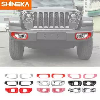 SHINEKA Внешние аксессуары для Jeep Gladiator JT 2018 + передняя противотуманная фара автомобиля, декоративная крышка, наклейка для Jeep Wrangler JL B Red