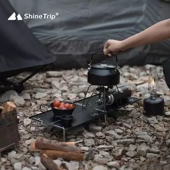ShineTrip уличный складной стол легкий двухсекционный стол из алюминиевого сплава съемный чайный столик портативный кофейный гриль стол серый