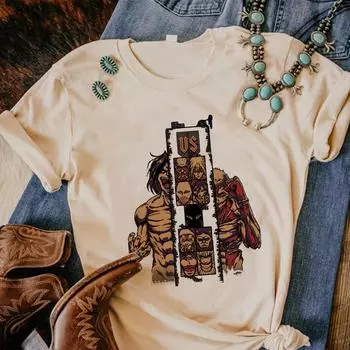 Shingeky No Kyojin топ женский топ в стиле Харадзюку с графическим рисунком для девочек одежда 2000-х годов XS