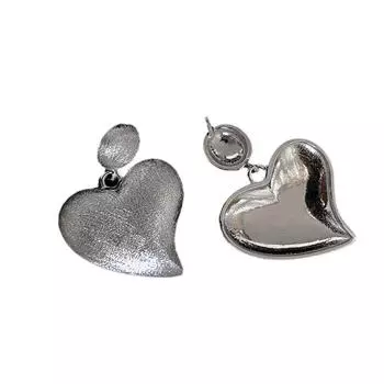 Shining Sand Brushed Silk-cut Earrings Peach Heart Earrings Fashionable and Personalized New Year s Ear Dress