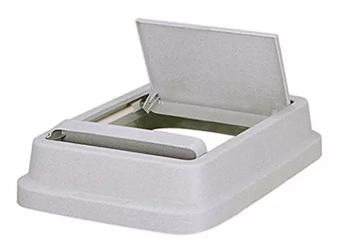 Мусорный бак Shinki Gosei Tombo Fab Push объемом 35 литров с крышкой и выдвижным механизмом, серый, ширина 37 x глубина 25 x высота 7 см, произведен в Японии