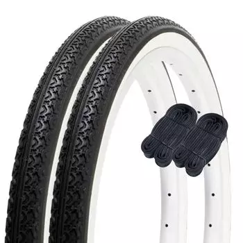 Shinko 20 inch bicycle tire tube set of 2 pair roll standard tire 20 x SR133 60257 each, 1.75 black/white H/E