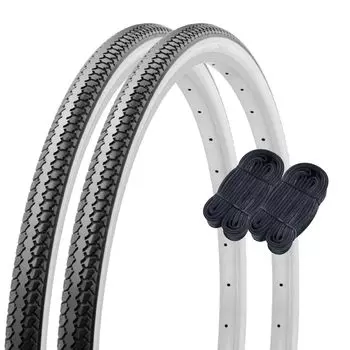 Shinko 22 inch bicycle tire tube set of 2 each pair roll DEMING SR078 60120 L/L 221 3/8 black/white W/O