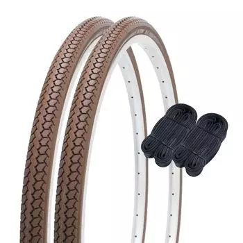 Shinko 24 inch bicycle tire extra thick tube set of 2 each pair roll DEMING brown SR078 60140 1.5mm L/L 241 3/8 W/O