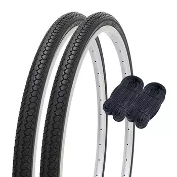 Shinko 26 inch bicycle tire tube set of 2 each pair roll DEMING black SR078 60178 L/L 261 3/8 W/O