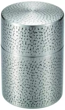 Shinko Metal Tea Tin Covered Large Pure Copper Tin Covered Hammered Tea Caddy Caddy, Finish, (Capacity 150g), Finish, BC-306SN