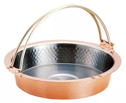 Shinkodo Made in Japan Pure Copper Sukiyaki Pot 26cm Hammered Gift Wrapping Specification (with vine)