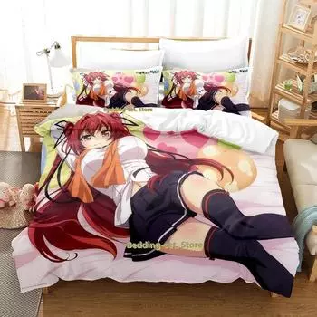 Shinmai Maou No Testament Bedding Set Single Twin Full Queen King Size Bed Set Adult Kid Bedroom Duvetcover Sets Anime Bed Sheet 70x133cm 2pcs