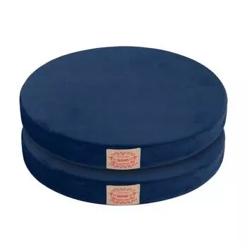 Сиденье Shinnwa с эффектом памяти, круглое, круглое, из велюра, круглое, сиденье, темно-синее, набор из 2 подушек, подушка, подушка, стул, подушка, 40 см, тёмно-синий