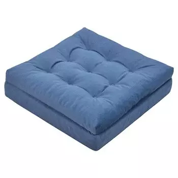 Shinnwa Zabuton Extra Thick Patented 2 Layer Low Resilience High Hurt Your Large Floor Floor Sofa Washing Blue Cushion, 50x50 см, 12 см, Zabuton, синий