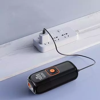 Шинный насос воздушный компрессор 150PSI воздушный насос с цифровым манометром аварийный светодиодный свет для мотоцикла велосипед мяч чёрный