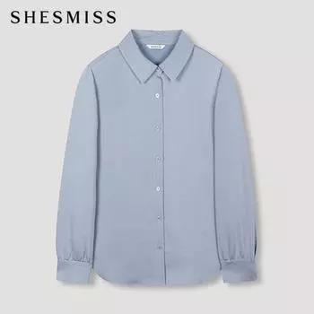 Shins Miss Satin Collar Shirt Swwstn41030 Bl Blue/55