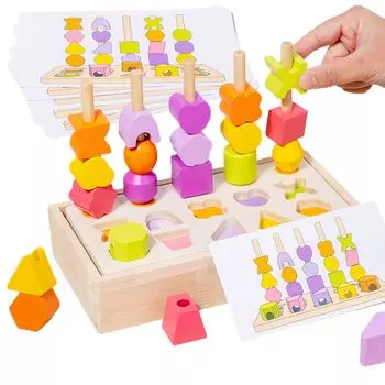 Shinse Montessori образовательная струна палочка струна подходящая форма струна соответствие 2 3 4 года кончик пальца цвет ранний деревянный рождественский подарок игрушка, игрушка,