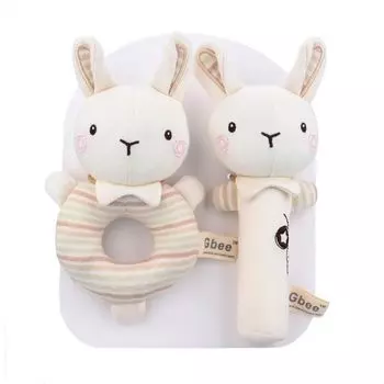 Shinse Plush Rattle Baby Toy Погремушка Кольцо Палочка Милая Тканевая Игрушка Для Детей От 3 Месяцев И Больше Органический Хлопок Популярный Подарок Для Детей Развивающая Игрушка Для Новорожденных Детей