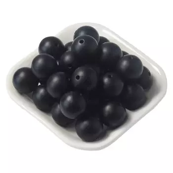 Shinse Силиконовый круглый набор резиновых бусин, количество и цвет, можно изготовить вручную, аксессуары для рукоделия, своими руками, черные бусины для казармы, 15 мм, шарики, 50, шарики,