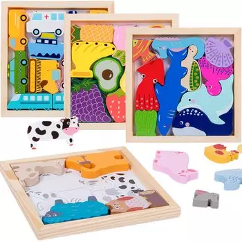 Shinse Wooden 4 Types Fiting Shape 1 2 3 4 Years Early Educational Fingertip English Shape Girls Christmas Gift Puzzle, Series, Puzzle, Matching,