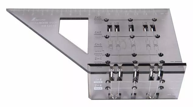 Shinwa Sokutei 24 Stop Ruler Clear Two-by-Four 62115