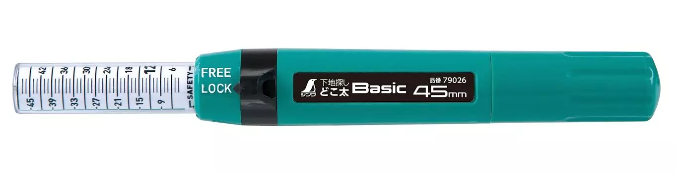 Shinwa Sokutei Base Finder, Basic 45mm, Needle-type Base Finder for Plasterboards, 79026