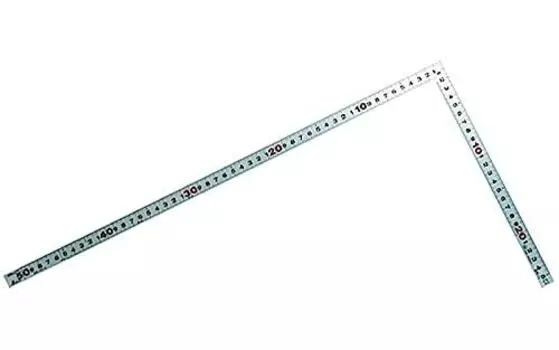 Shinwa Sokutei Curved Measure Flat Pita Carpenter Back Angle Scale JIS Silver 50cm 10016