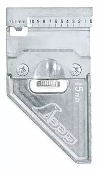 Shinwa Sokutei Изогнутый измерительный упор Металл Ширина 15 мм 12481 серебряный