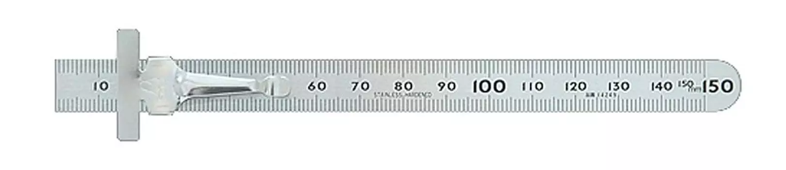 Shinwa Sokutei Mini Scale из нержавеющей стали сверху и снизу с шагом 1 мм, 15 см 14249