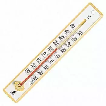Shinwa Sokutei Plastic Thermometer 20cm Yellow 48352
