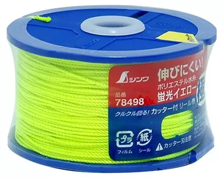 Shinwa Sokutei Polyester Water Thread Reel Winding Extra Thick 120m Fluorescent Yellow 10 Pieces 50181 флуоресцентный желтый