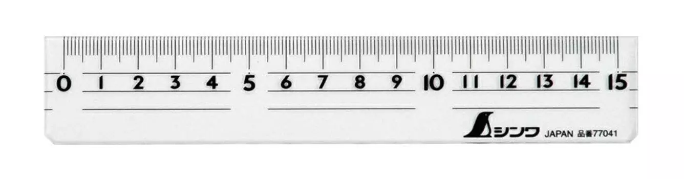 Shinwa Sokutei Straight Ruler Acrylic 15cm 77041
