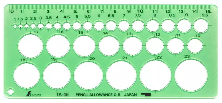 Shinwa Sokutei Template Circle Ruler Small 66003