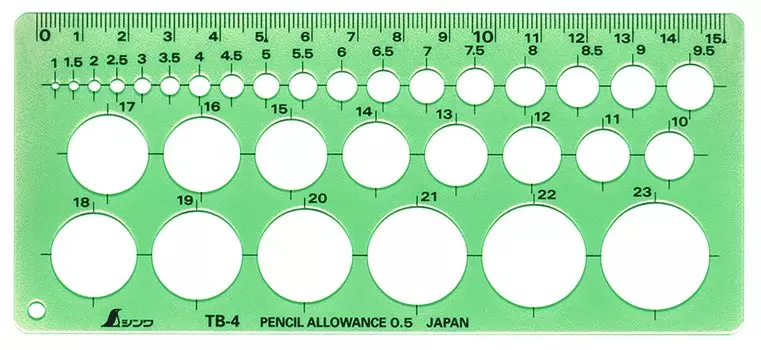 Shinwa Sokutei Template Circle Ruler Small 66005