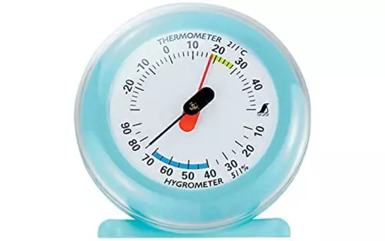 Shinwa Sokutei Термогигрометр круглый светло-голубой 70498 Q-3 6,5 см светло-синий