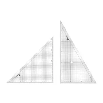 Shinwa Sokutei Triangular Ruler Acrylic with Square Graduation Set of 2 30cm 77062